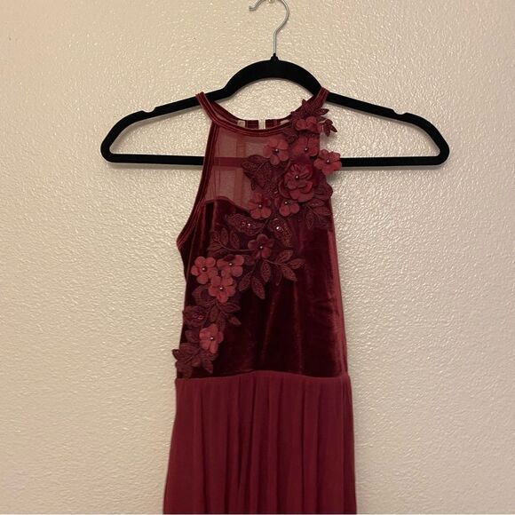 A Wish come true burgundy red Dance appliqué costume V2364Y New Soul Child LC - Picture 3 of 12